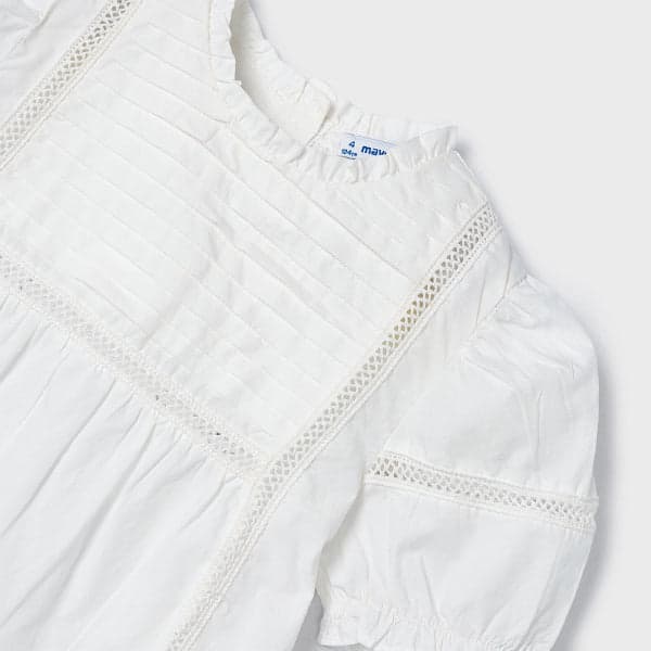 WHITE PUFFED SLEEVE BLOUSE