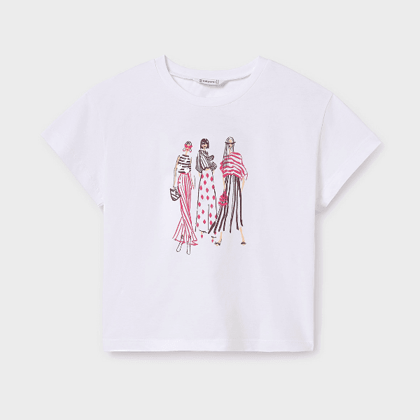 WHITE S/S PRINTED T-SHIRT