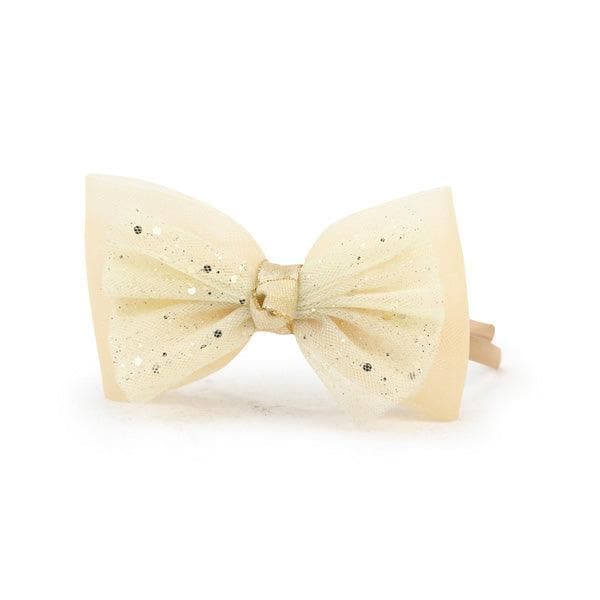 GOLD TULLE DRESS WITH HAIR BOW