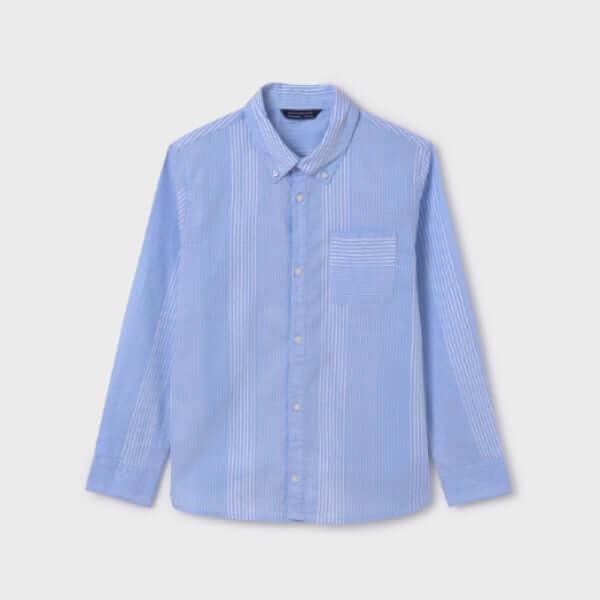 LIGHT BLUE OXFORD STRIPES L/S SHIRT Image
