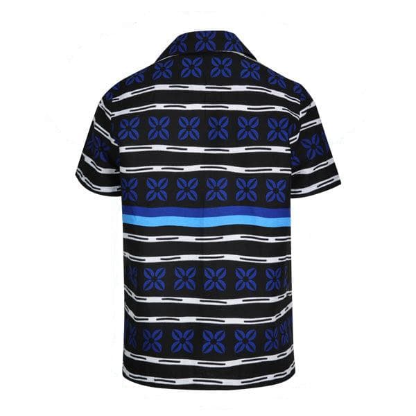 BLUE ANKARA PRINT S/S SHIRT