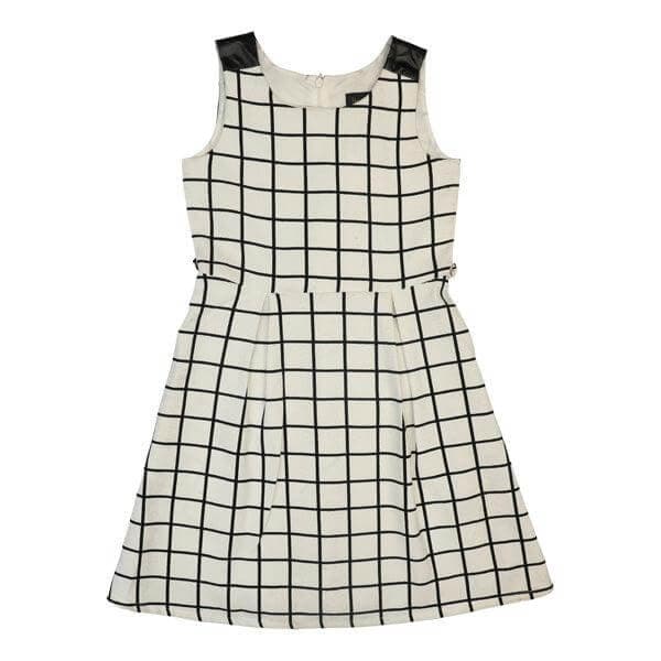 OFFWHITE/BLACK DRESS WITH BELT