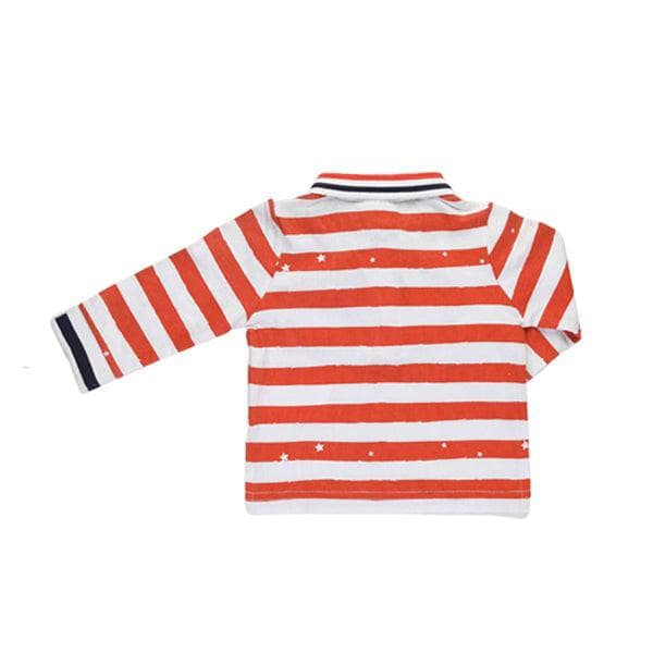 WHITE/ORANGE BABY L/S POLO