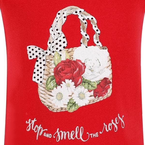 RED FLOWER BAG PRINT TEE