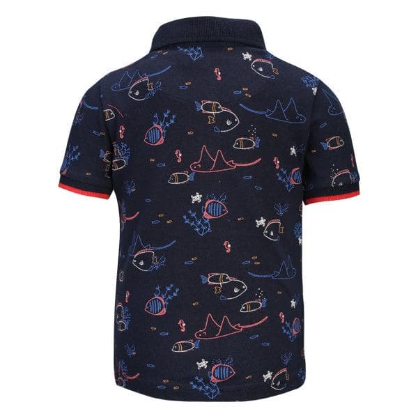 NAVY PRINT POLO