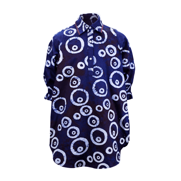BLUE ECCENTRIC ADIRE SWING DRESS