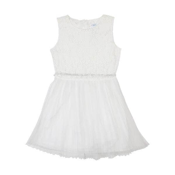 WHITE SKATER LACE DRESS