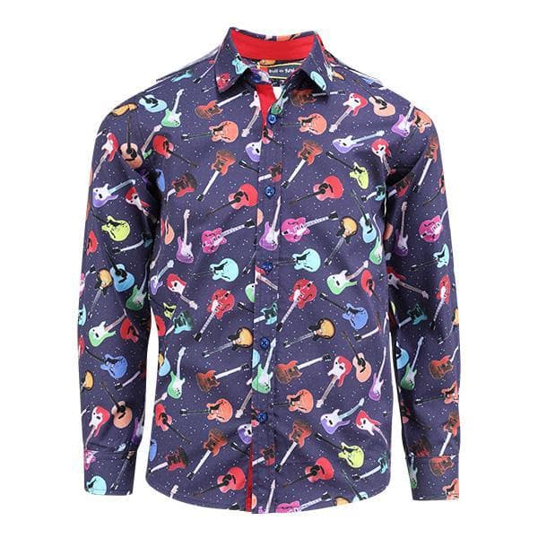 MULTICOLOUR L/S GUITAR PRINT SHIRT