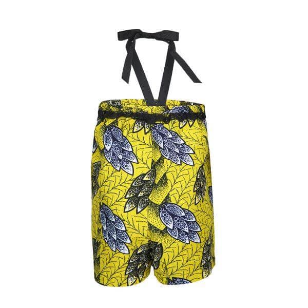 YELLOW ANKARA PRINT PLAYSUIT
