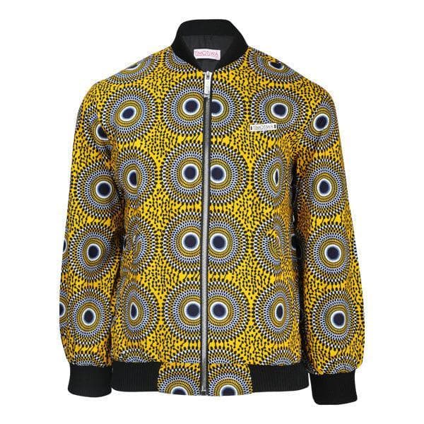 YELLOW ANKARA BOMBER JACKET