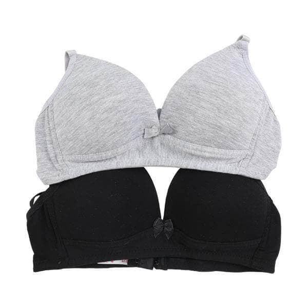 GREY AND BLACK SLIM STRAP BRA Image