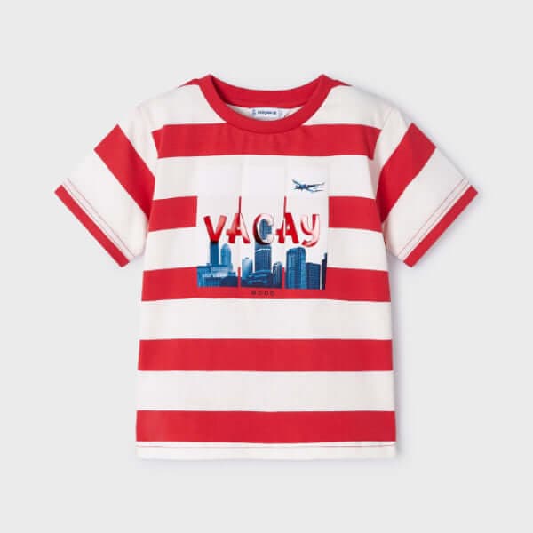 RED AND WHITE STRIPED TSHIRT