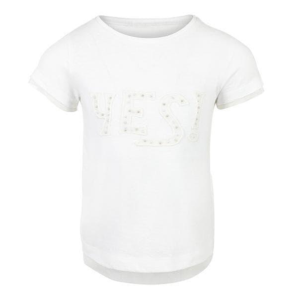 NATURAL EMBROIDERED S/S TOP