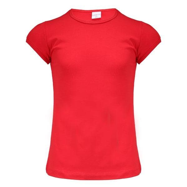RED TSHIRT WITH PLIT SHOULDER