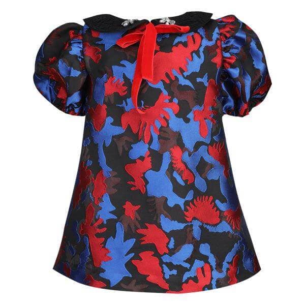 MULTICOLOUR DAMASK DRESS