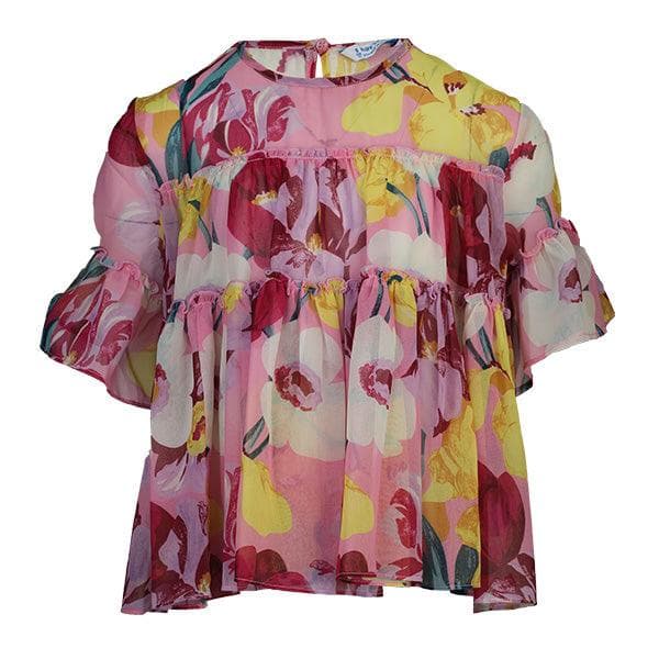 PURPLE S/S CHIFFON BLOUSE
