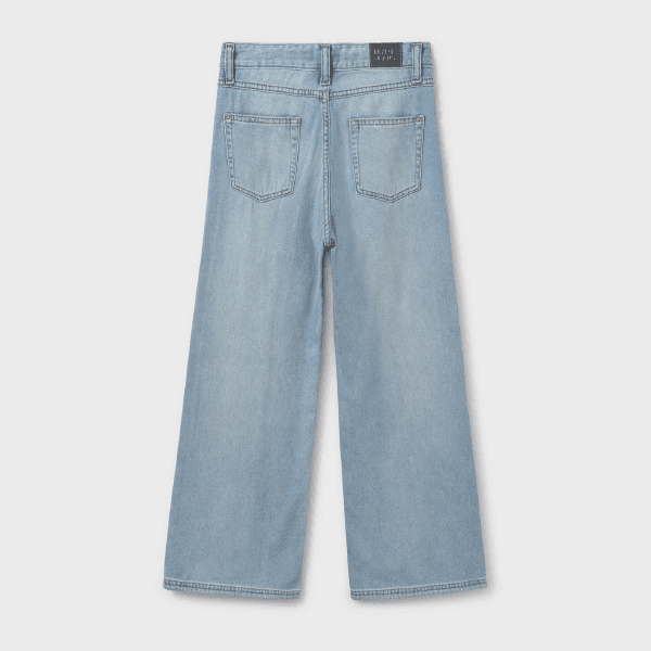 BLUE DENIM WIDE LEG TROUSER