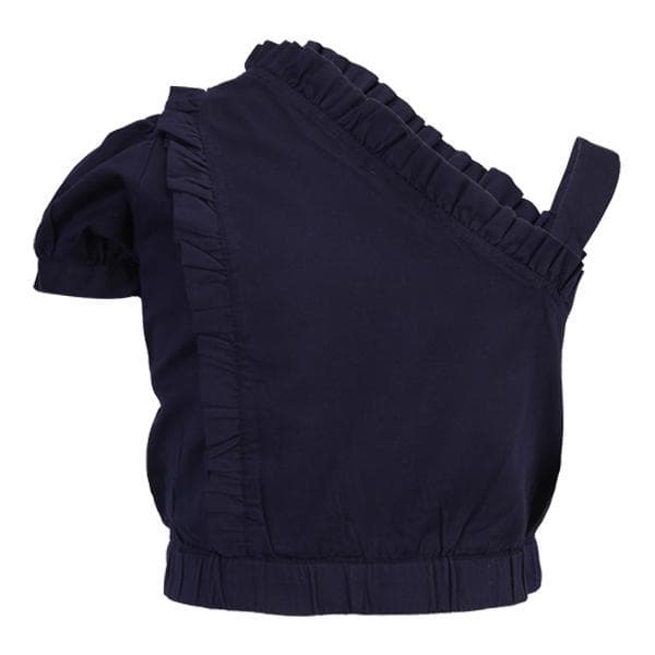 NAVY ONE SLEEVE BLOUSE
