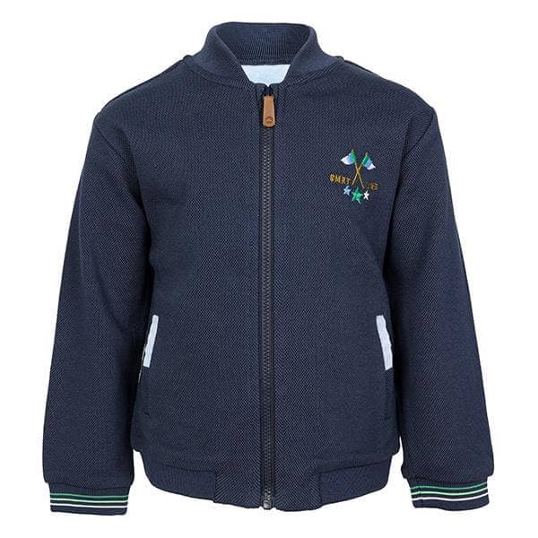 NAVY L/S ZIPPER BOMBER JACKET