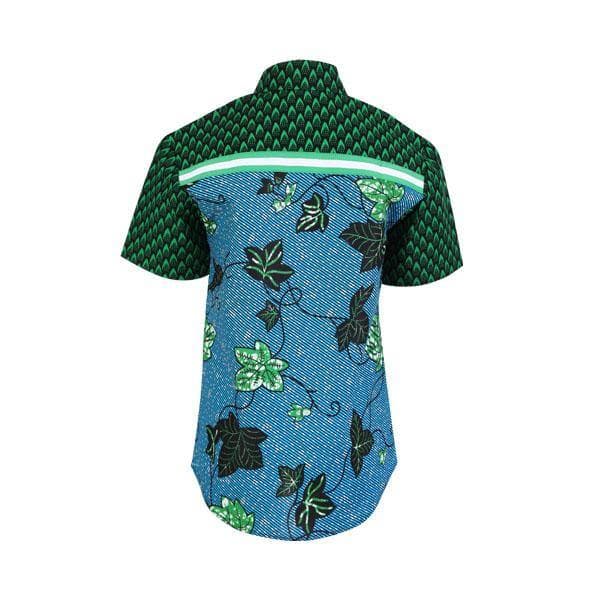 BLUE & GREEN MIX ANKARA S/S SHIRT