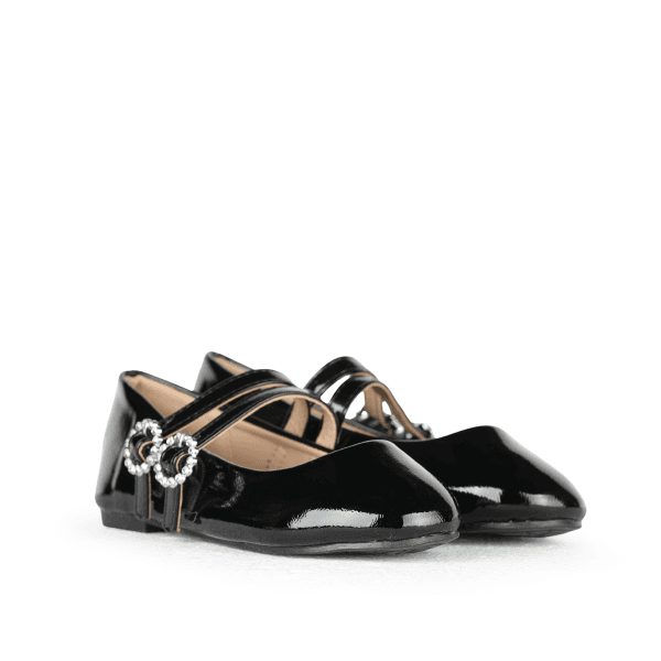 BLACK METALLIC BALLERINA