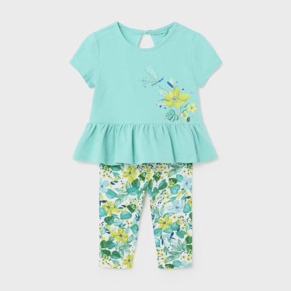 GREEN BLOUSE & LEGGINGS SET