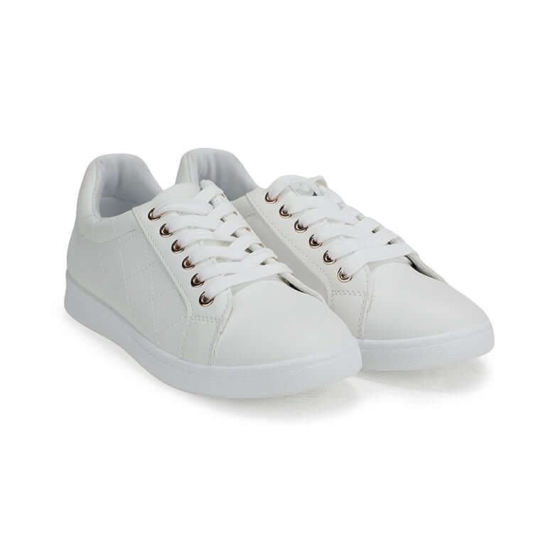 WHITE  LACE UP SNEAKERS