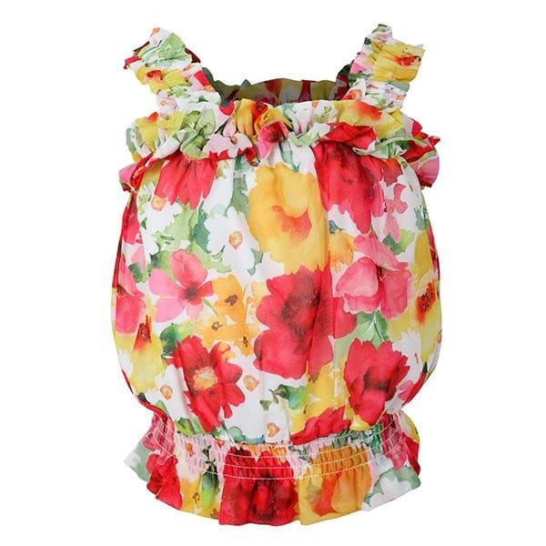 CORAL PRINTED CHIFFON BLOUSE