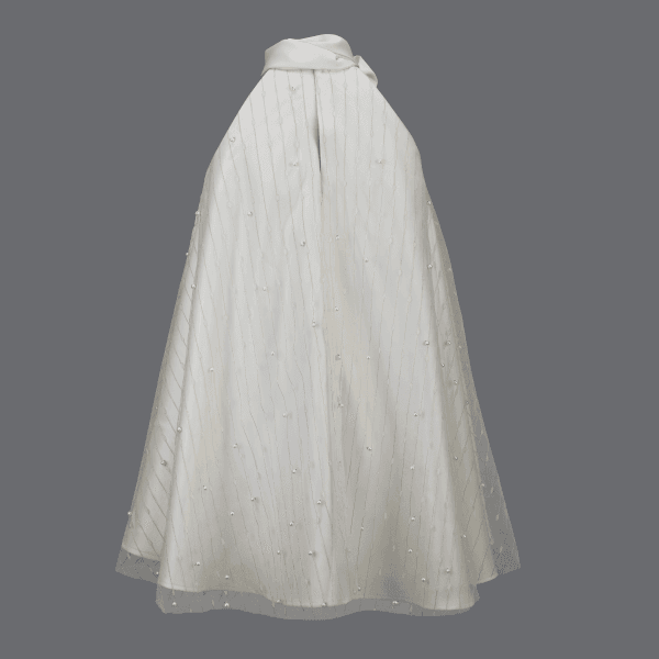 BEADED TULLE SLEEVELESS SWING DRESS