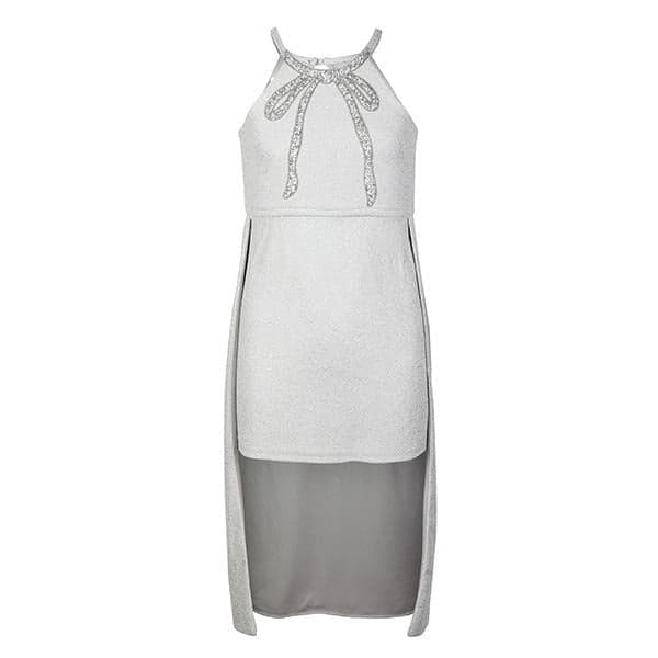 SILVER HALTER NECK DRESS Image