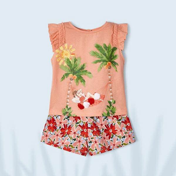 PEACH FLORAL SET