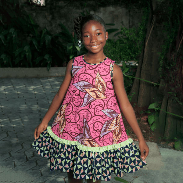 FLORAL ANKARA SLEEVELESS A-LINE DRESS