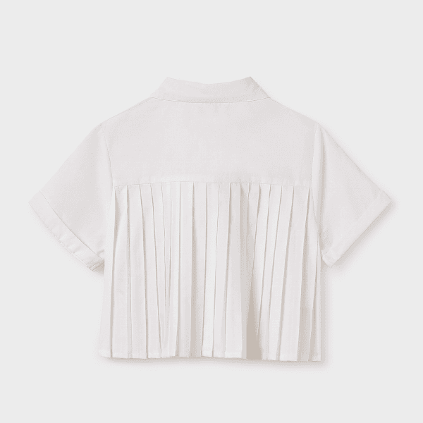 OFF-WHITE PLEATED S/S BLOUSE