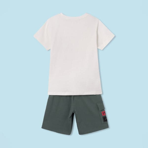 CREAM & GREEN S/S SHORT SET