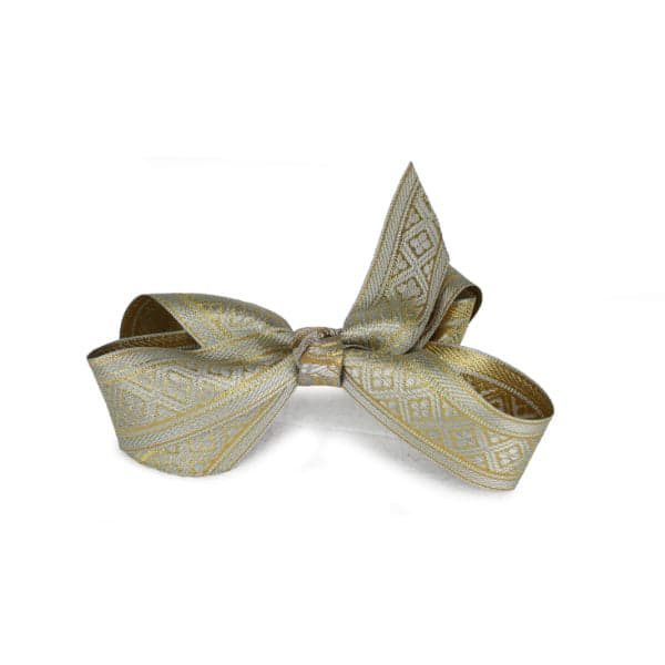 SIVER GOLDLINED HAIR BOW