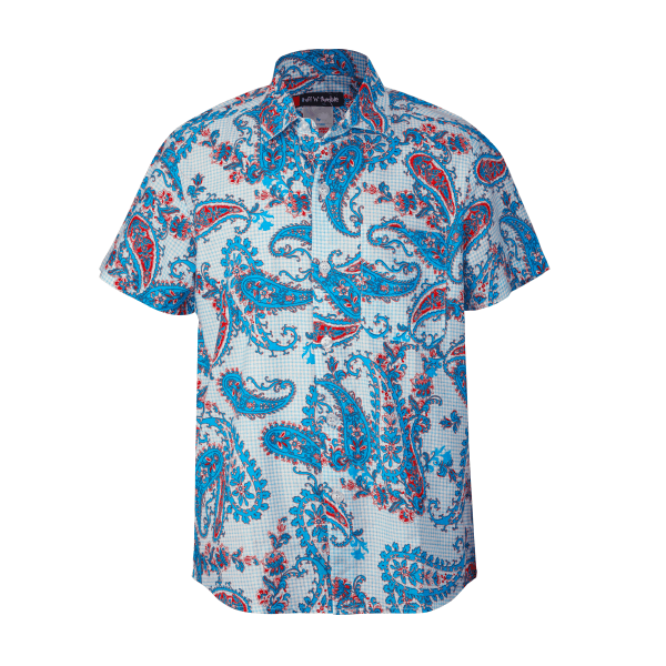 BLUE & RED FLORAL S/S SHIRT Image