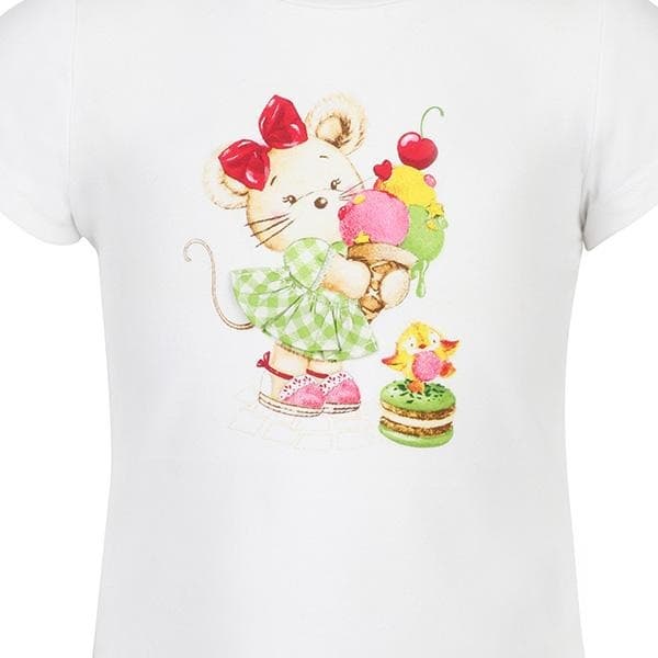WHITE/GREEN S/S MICE T-SHIRT