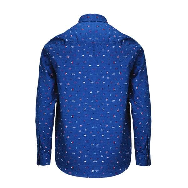 BLUE BOAT PRINT L/S SHIRT