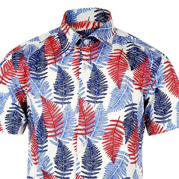 MULTI S/S LEAF PRINT SHIRT