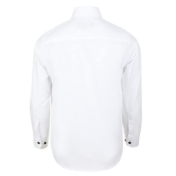 WHITE L/S WING COLLAR SHIRT