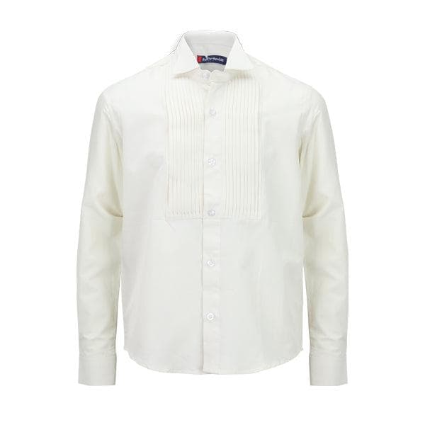 CREAM L/S WING COLLAR SHIRT
