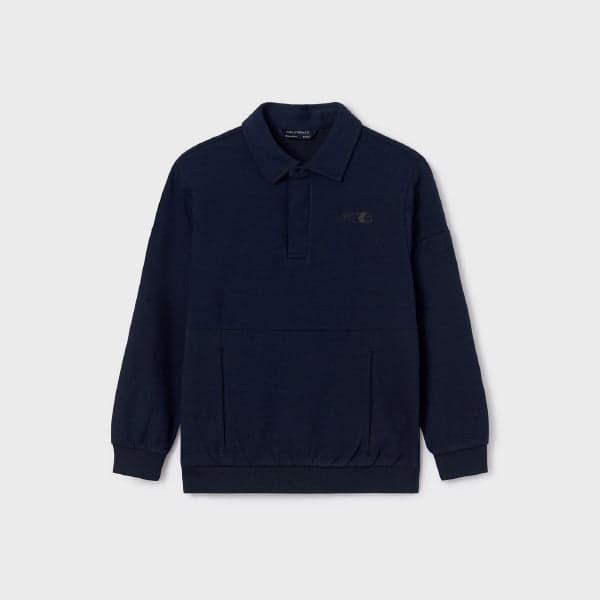 NAVY BLUE L/S POLO TSHIRT