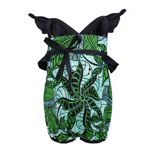 MULTICOLOR FLOUNCE SLEEVE ANKARA PLAYSUIT
