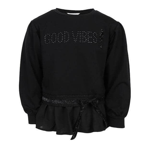 BLACK L/S GOOD VIBES PULLOVER