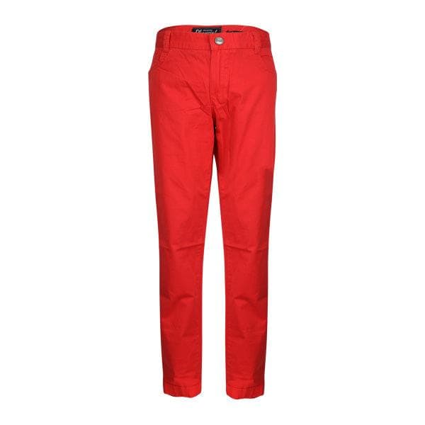 RED REGULAR FIT TROUSERS