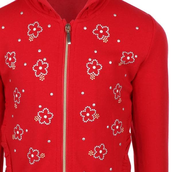RED L/S ZIPPER HOODIE