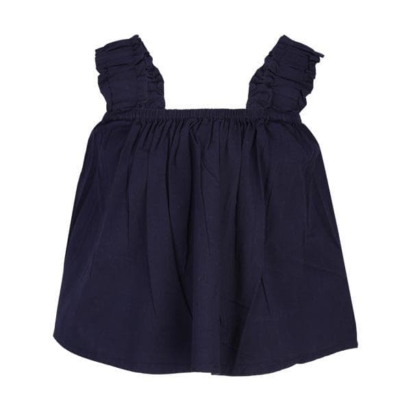 NAVY STRAP SHOULDER BLOUSE