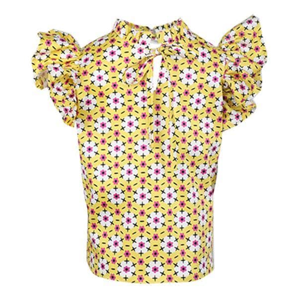MUSTARD FLORAL PRINT BLOUSE