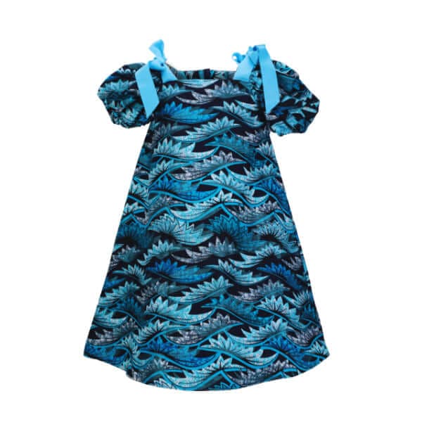 BLUE & BLACK ANKARA ALINE DRESS