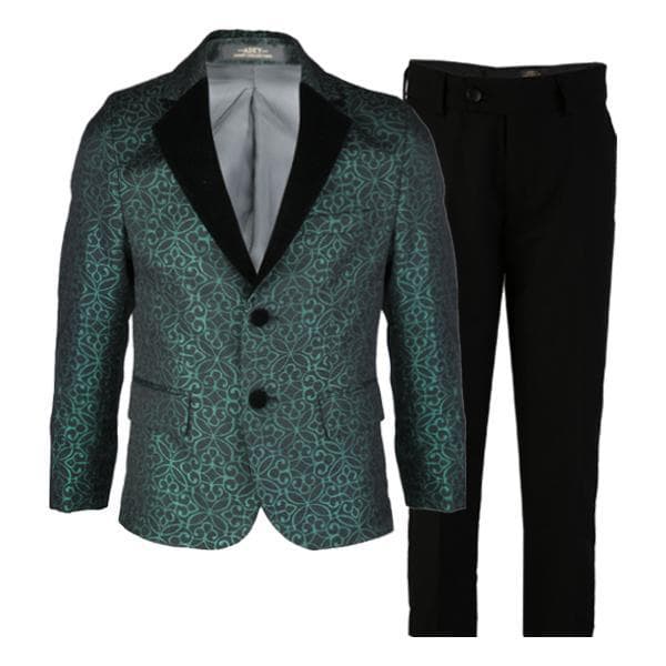 GREEN DAMASK 2 PIECE SUIT